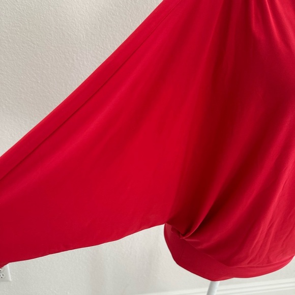 Dolman Sleeves Red Women's Top - Picture 3 of 5